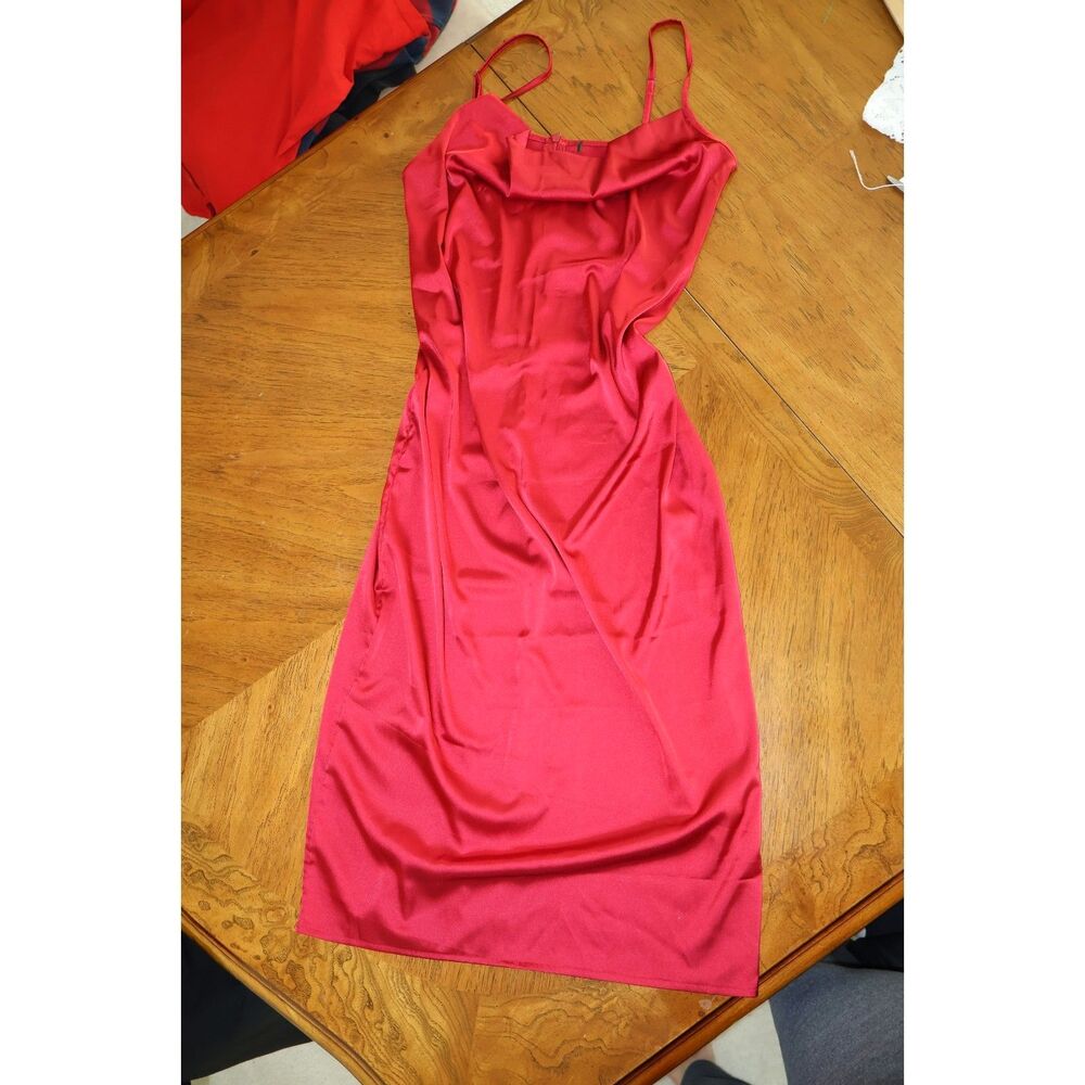 VINTAGE Red Slip Dress MEDIUM